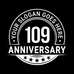 Fototapeta premium 109 years anniversary logo design template. Vector illustration 