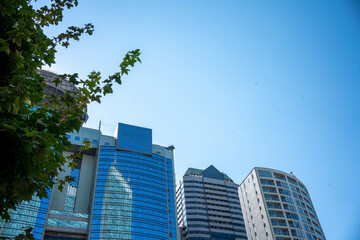 City center of Akasaka in Tokyo with blue sky