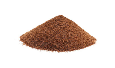 Heap of aromatic instant coffee isolated on white