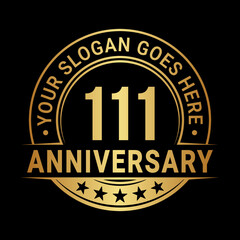 Fototapeta premium 111 years anniversary logo design template. Vector illustration 