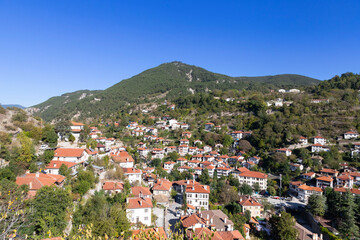 Naklejka premium Historical Göynük district with its traditional houses, Bolu, Turkey.
