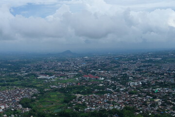 city ​​view from the top of the hill