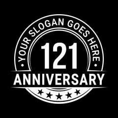 121 years anniversary logo design template. Vector illustration	