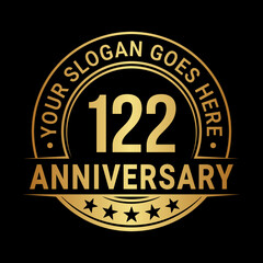 122 years anniversary logo design template. Vector illustration	