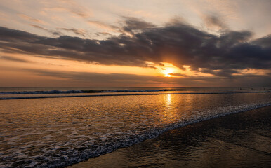 sunset over the sea of Bali Indonesia