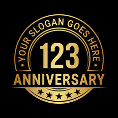123 years anniversary logo design template. Vector illustration	
