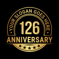 126 years anniversary logo design template. Vector illustration	