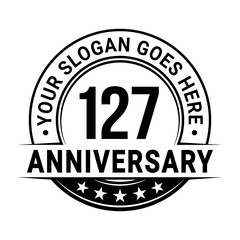127 years anniversary logo design template. Vector illustration	