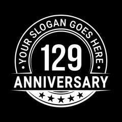 Fototapeta premium 129 years anniversary logo design template. Vector illustration 