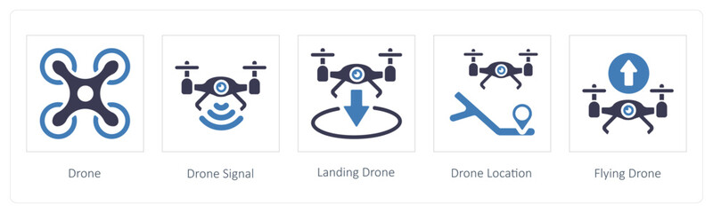 Drone, drone signal and Landing Drone