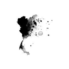 Black artistic country map- form mask on white background. Thailand