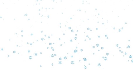 青色の雪の結晶の背景素材(白背景)