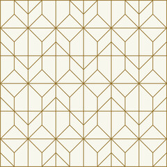 Geometric seamless pattern with rectangle lines vector . monochrome with golden shade pattern for wall decoration. Vector illustration.