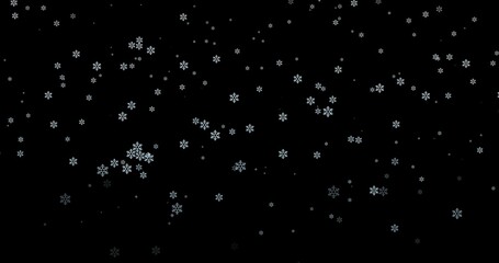 青色の雪の結晶の背景素材(黒背景)	