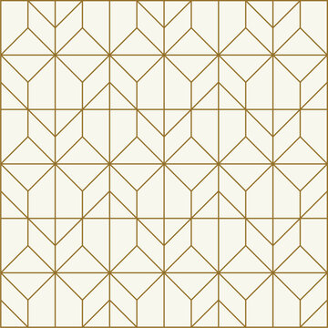 Geometric seamless pattern with rectangle lines vector . monochrome with golden shade pattern for wall decoration. Vector illustration.