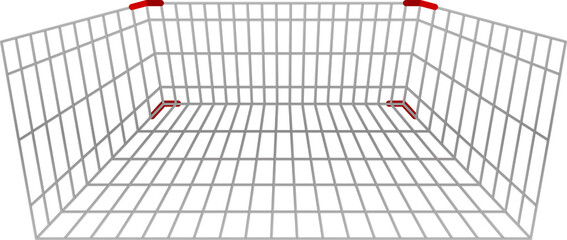 shopping cart, trolley inside view, shopping cart close-up © cgdeaw