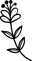 Hand drawn Floral, plants doodles illustration