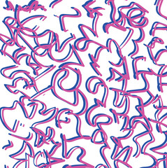 sinuous pattern with lines in color