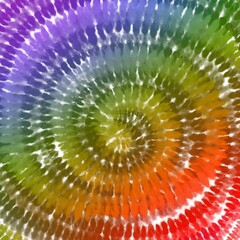 Abstract Colorful Spiral  Tie Dye Background, Rainbow Color Splash Illustration