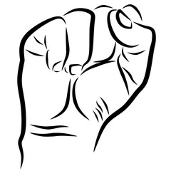 fist line art vector drawing