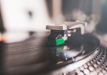close-up of a vinyl record player - Music festival 21 june
