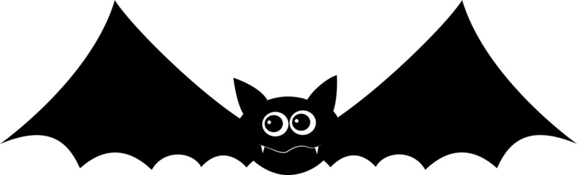 Cute cartoon bat. Halloween clipart. Isolated element.