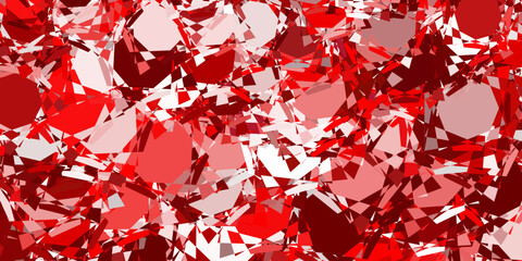 Light Red vector pattern with polygonal shapes.