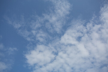 Blue skies and white clouds on a clear day