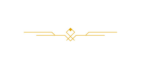 art deco outline stroke in golden color for classy and luxury style. premium vintage line art design element