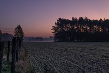 Autumn, misty morning and sunrise in the countryside © Pawel 