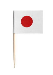 Small paper flag of Japan isolated on white