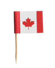 Fototapeta na wymiar Small paper flag of Canada isolated on white