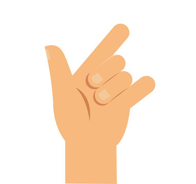 I Love You language hand sign icon	
