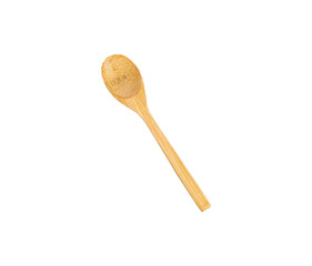 spoon of natural wood material of brown color. kitchen tools and feeding in rustic style.