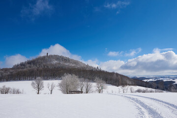 Fototapeta premium Blick zum Geisingberg von Altenberg aus 
