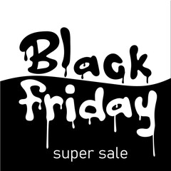 Black Friday Sale banner in urban street graffiti style. Modern minimal design with black and white typography. Template for promotion, advertising, web, social and fashion ads. Vector illustration. 