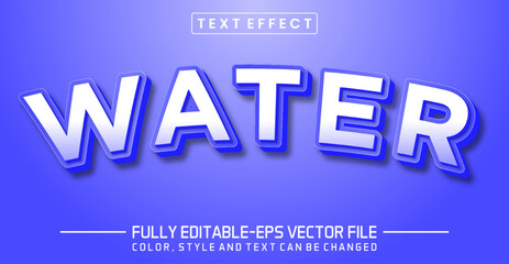 Water text editable style effect
