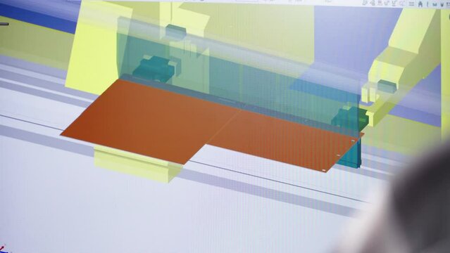 Hydraulic sheet bending machine programmer at work