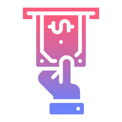 Obraz premium cash gradient icon