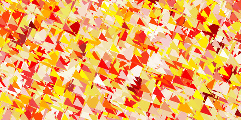 Light red, yellow vector background with triangles.