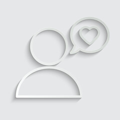 people icon with chat icon. heart symbol