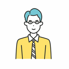 avatar line dashing young man with glasses