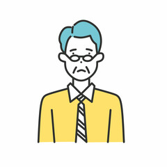 senior male avatar line with glasses