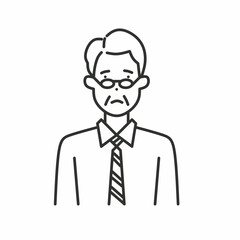 senior male avatar line with glasses