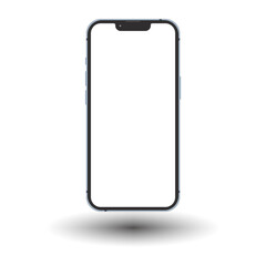 Realistic isolated smartphone mockup vector. Layout for web pages, social networks. White screen. Isolated vector illustration