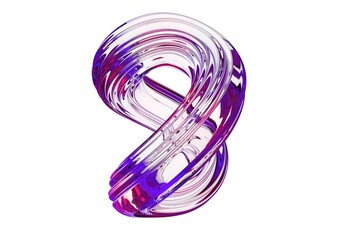 3d rendering, abstract glass on white background