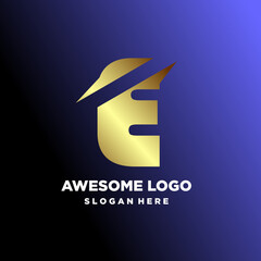 Letter logo minimalist luxury design gradient style