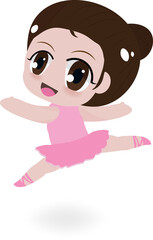 cute ballerina girl in pink dress