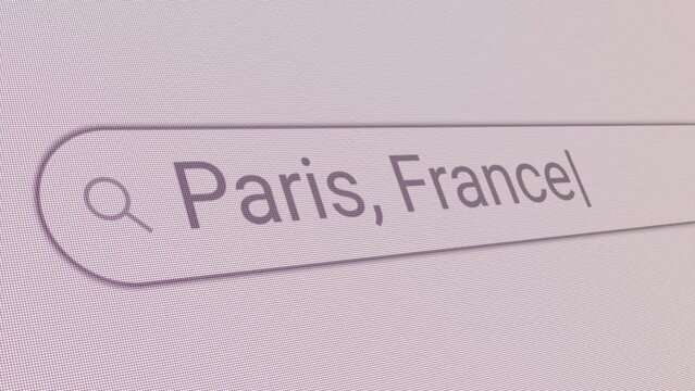 Search Bar Paris France 
Close Up Single Line Typing Text Box Layout Web Database Browser Engine Concept