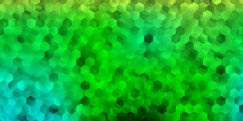 Light blue, green vector background with hexagonal shapes.